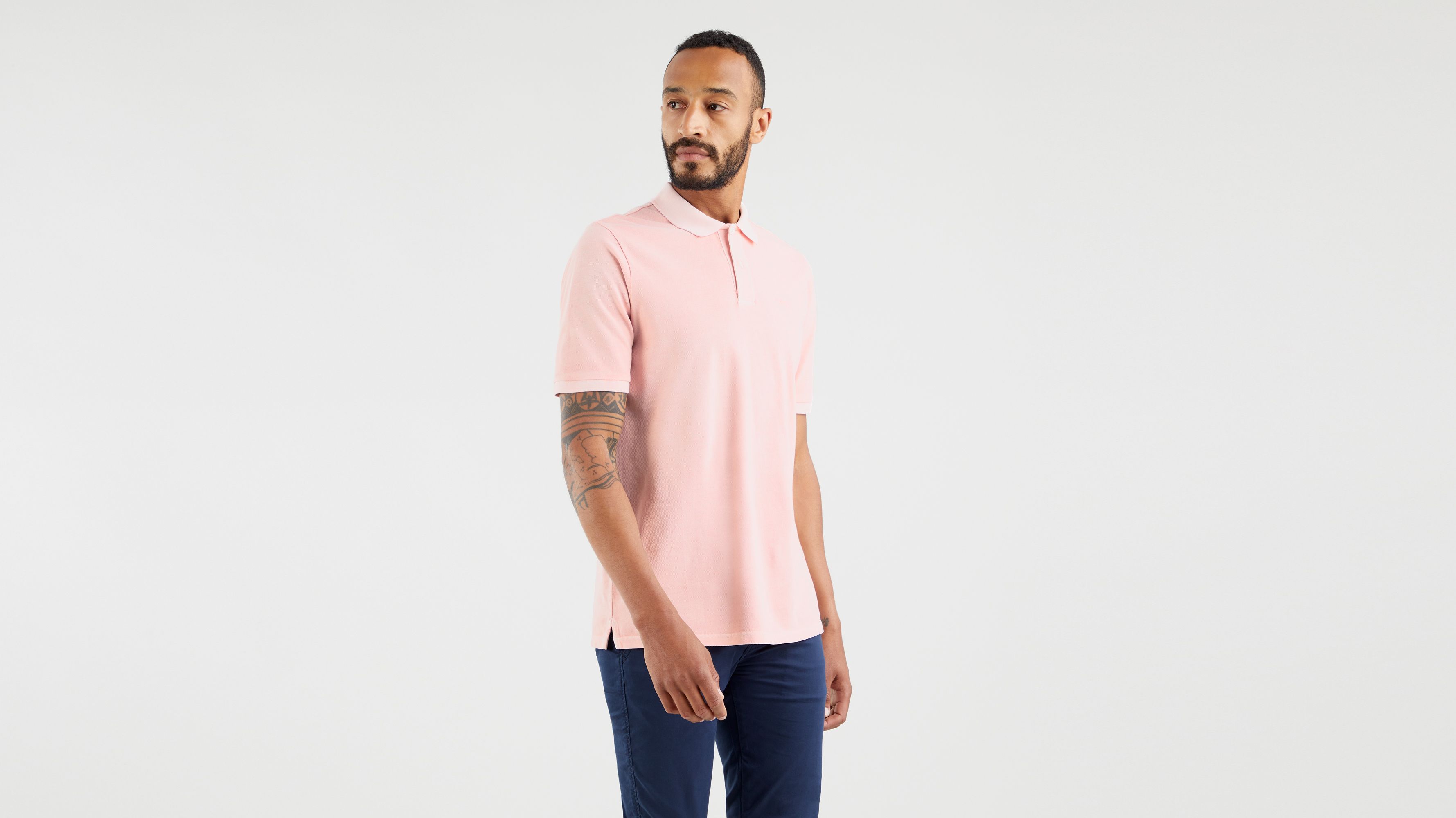 New Authentic Erkek Pudra Pembe Polo Yaka Levi S Tr