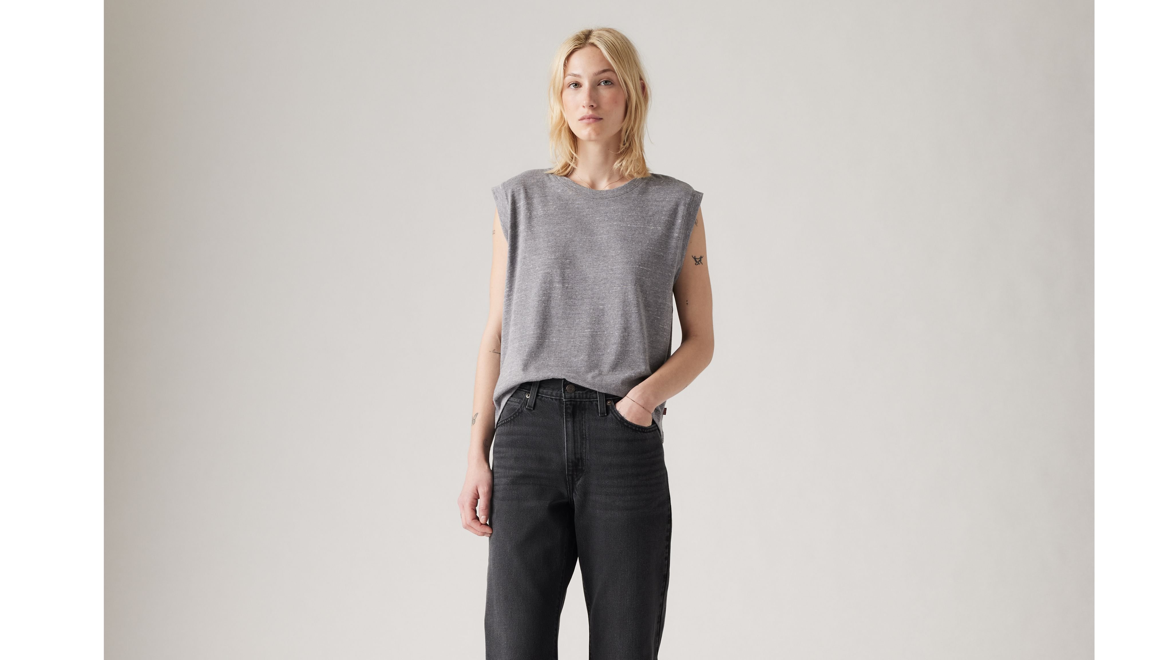 Débardeur Boxy Levi's Femme - 55% Coton, 45% Lin - Col Rond, Coupe Relaxed - Pour été Décontracté