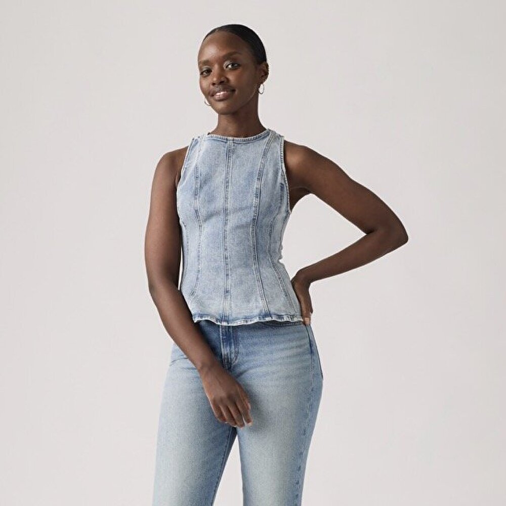 Leighton Peplum Denim Bluz 126708 | Levi's TR