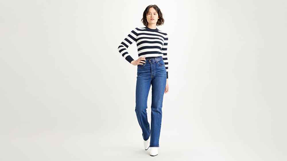 Ribcage Bootcut Kad n Jean Pantolon Turn Up