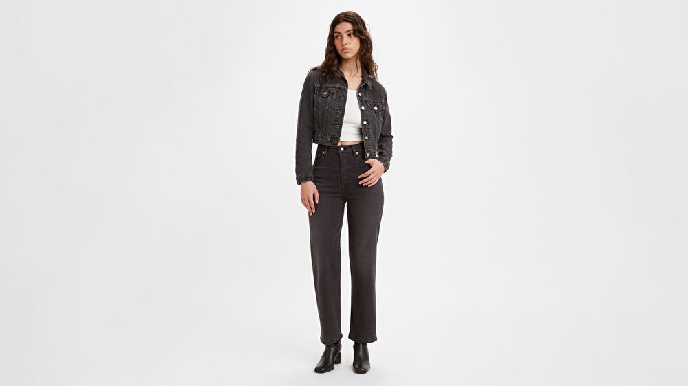 Ribcage straight ankle jeans black outlet