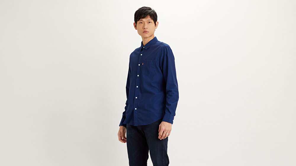 Levi S Sunset 1 Pocket Standard Erkek Denim Gomlek Indigo Dobby Indigo Levis