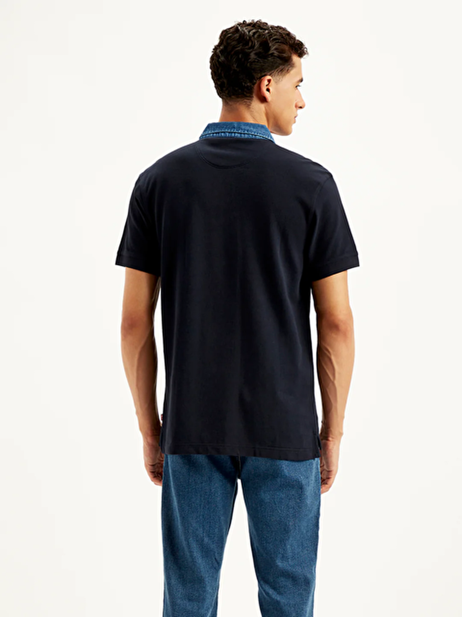 Denim Collar Polo Tişört