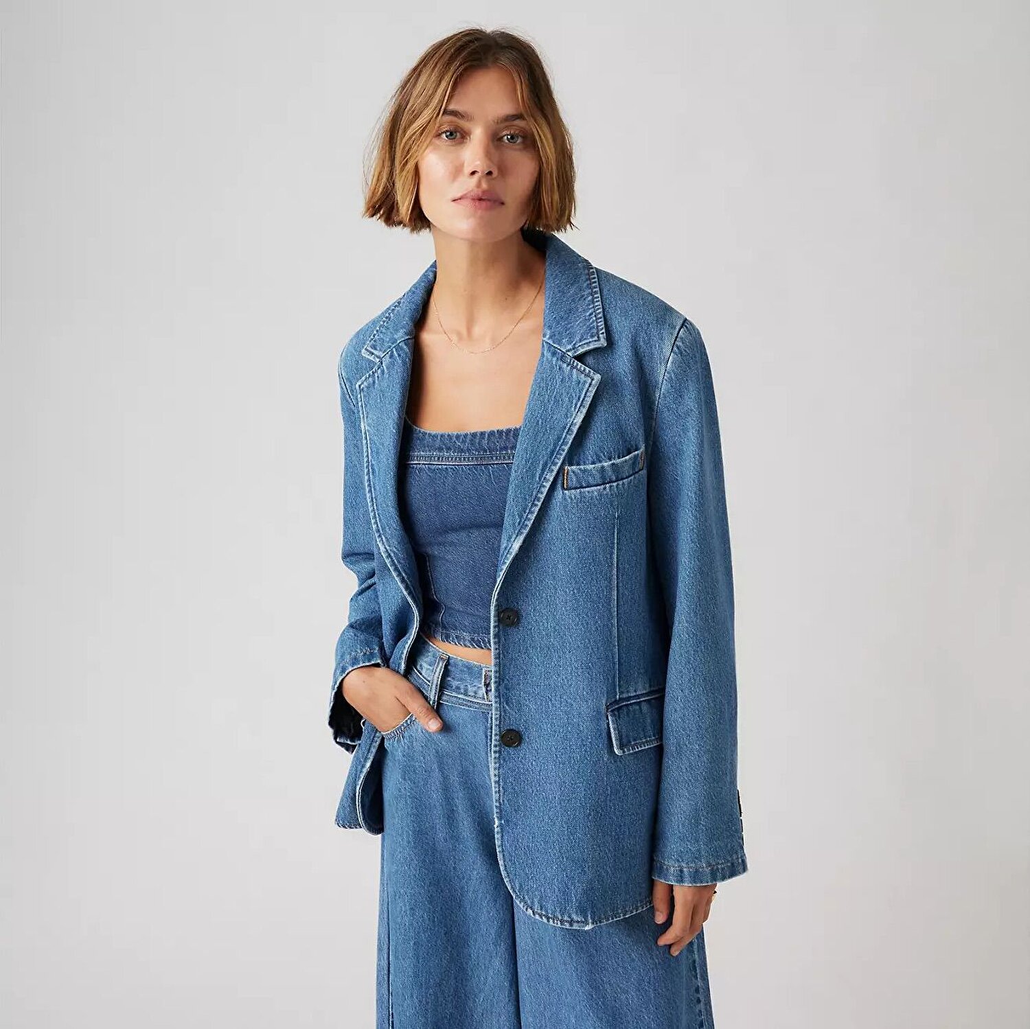 Stella Relaxed Denim Blazer Ceket