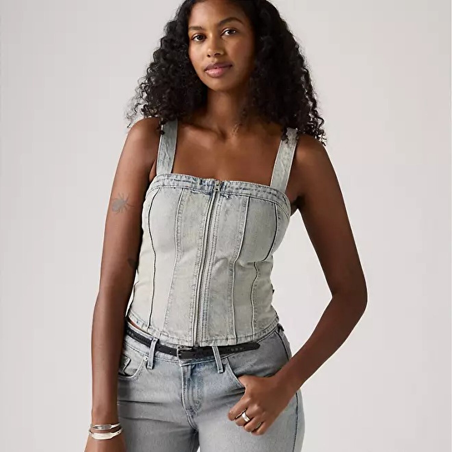 Sculpted Denim Büstiyer