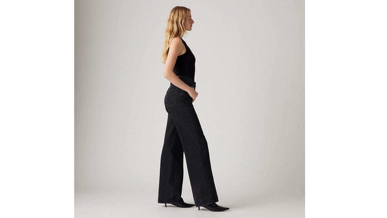 Ribcage Wide Leg Kadın Jean Pantolon - Rosie Posie