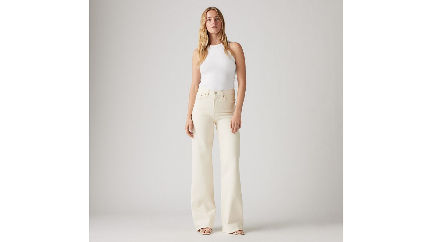 Ribcage Wide Leg Kadın Jean Pantolon - Barely Freezing