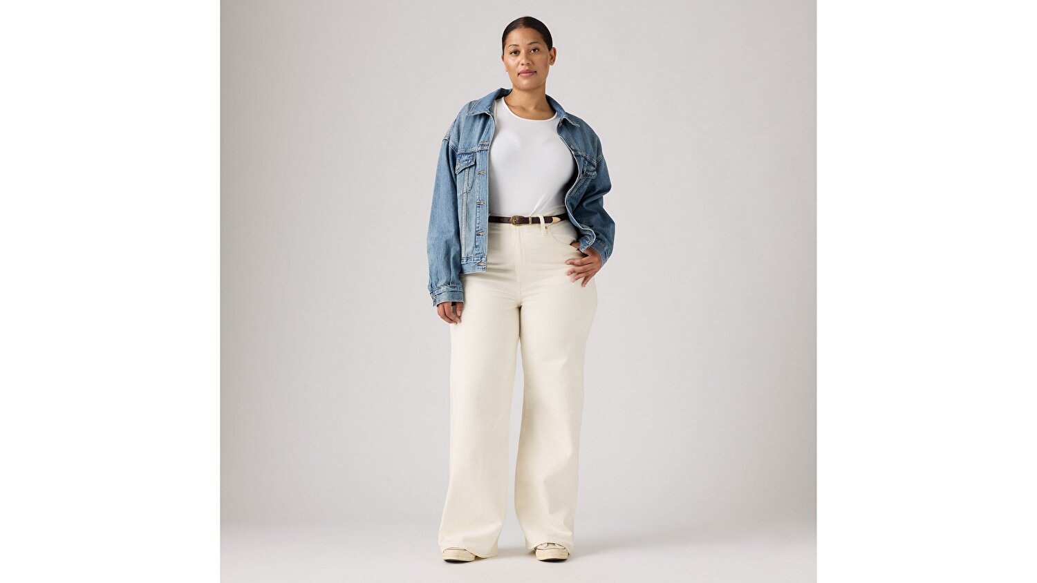 Ribcage Wide Leg Kadın Jean Pantolon - Barely Freezing
