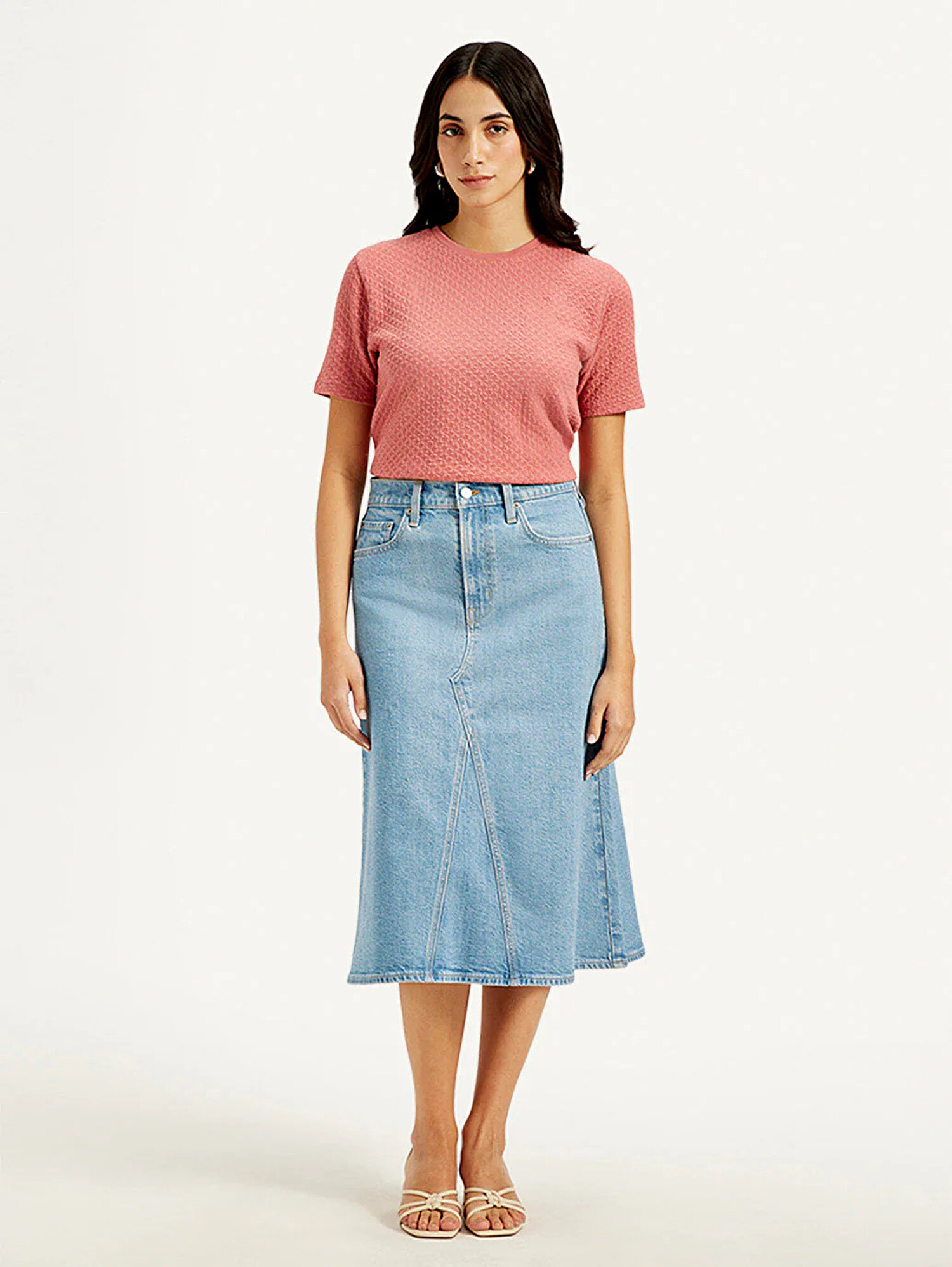 High Rise A-Line Denim Etek