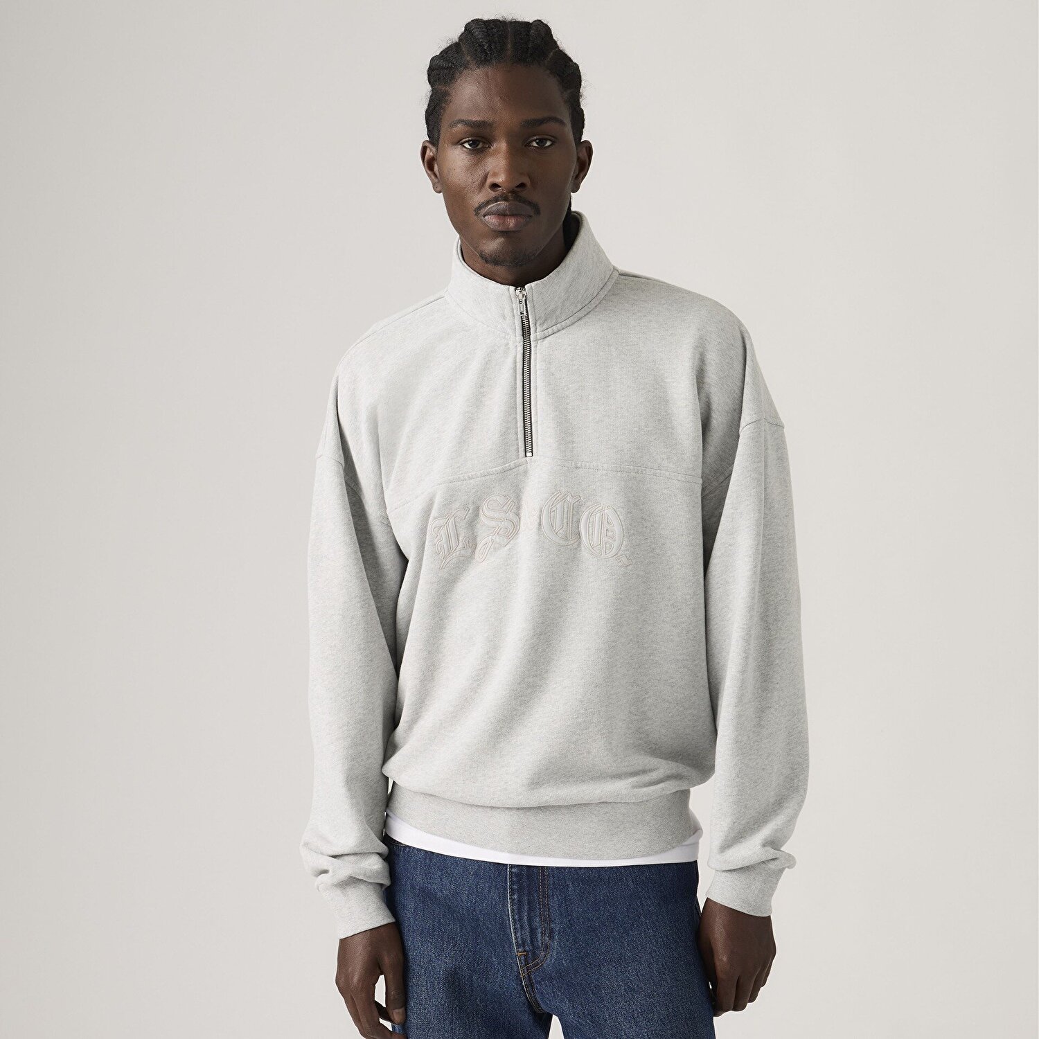 Boxy Çeyrek Fermuarlı Sweatshirt