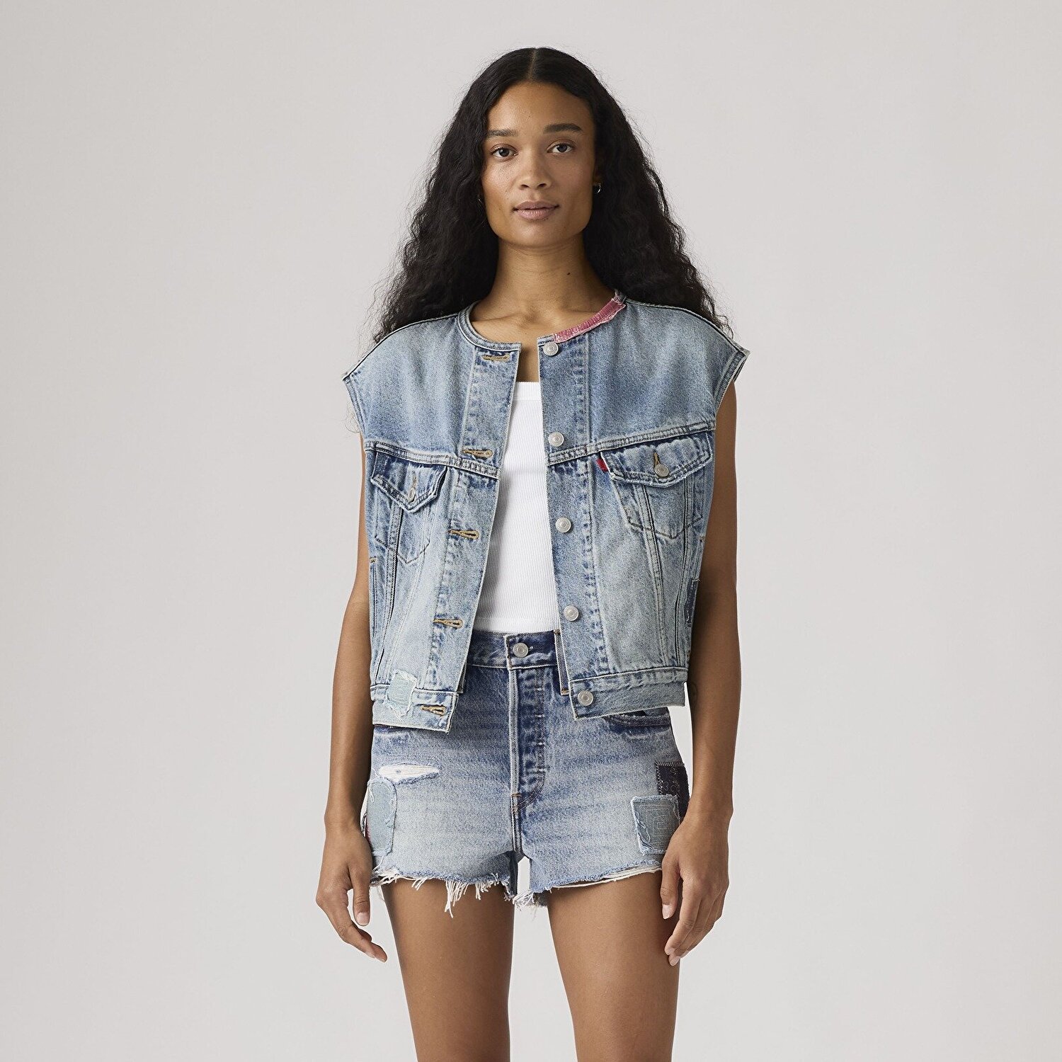 Shrunken 90's Kolsuz Denim Yelek