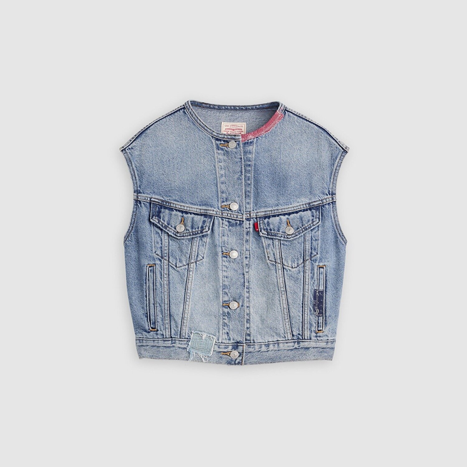 Shrunken 90's Kolsuz Denim Yelek