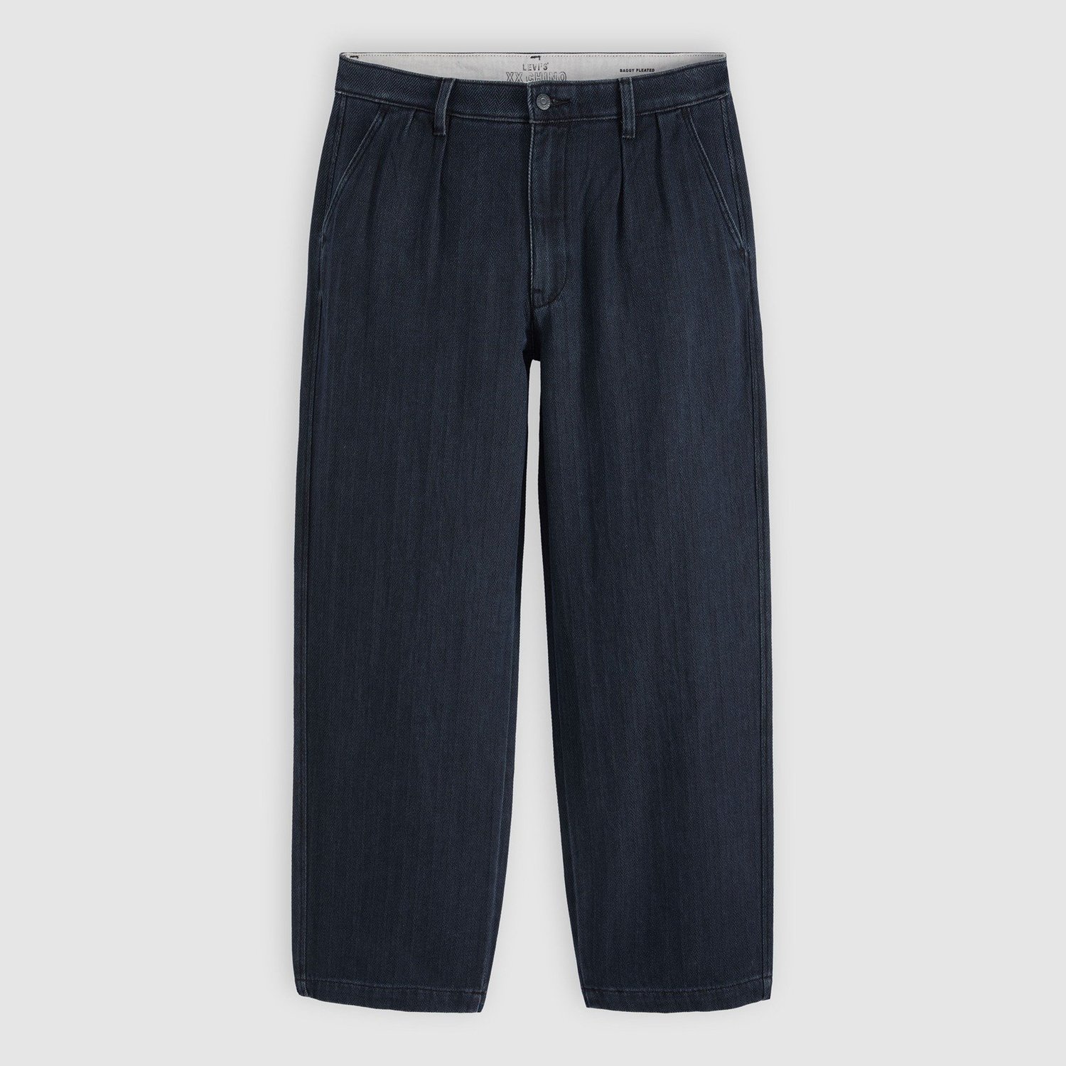 XX CHINO BAGGY PLTD REFINED RUGGED HBONE
