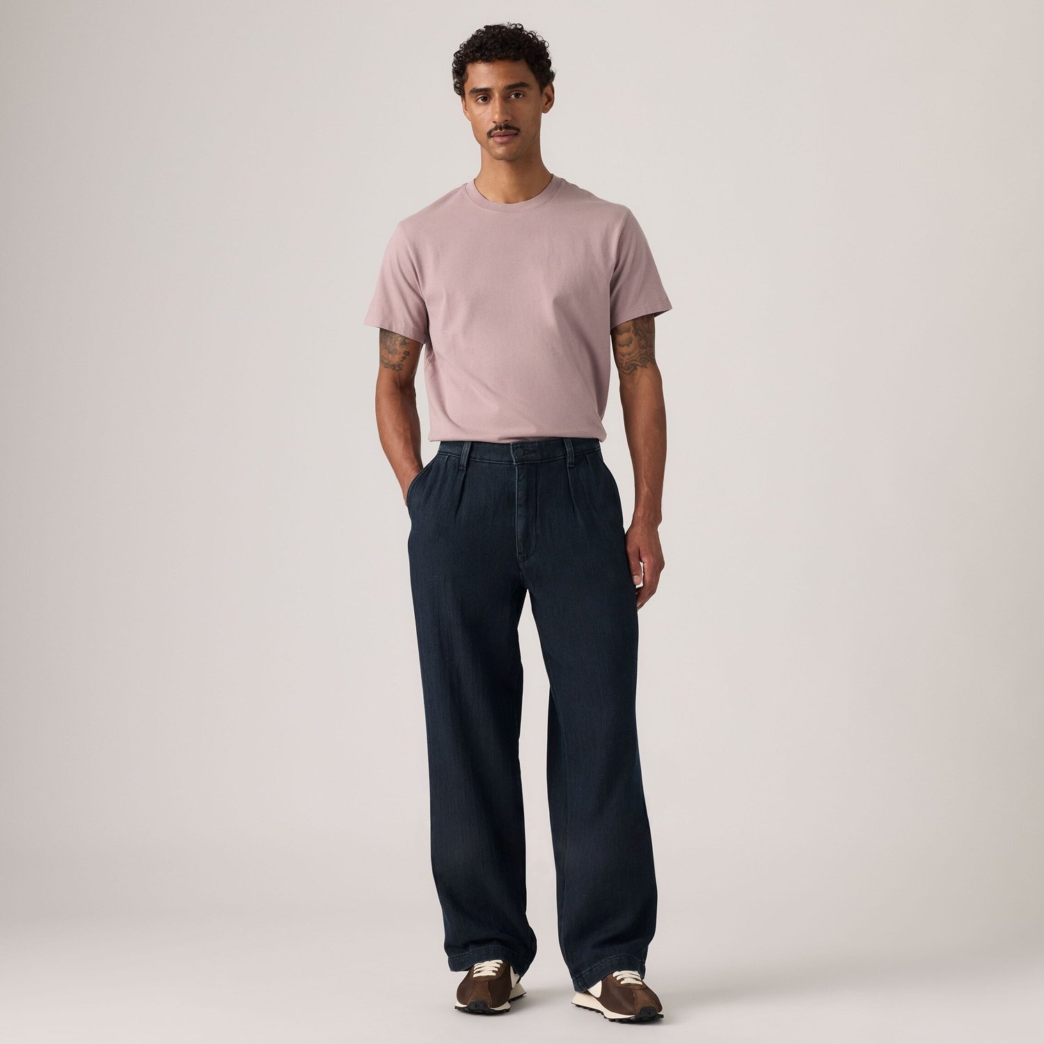 XX CHINO BAGGY PLTD REFINED RUGGED HBONE