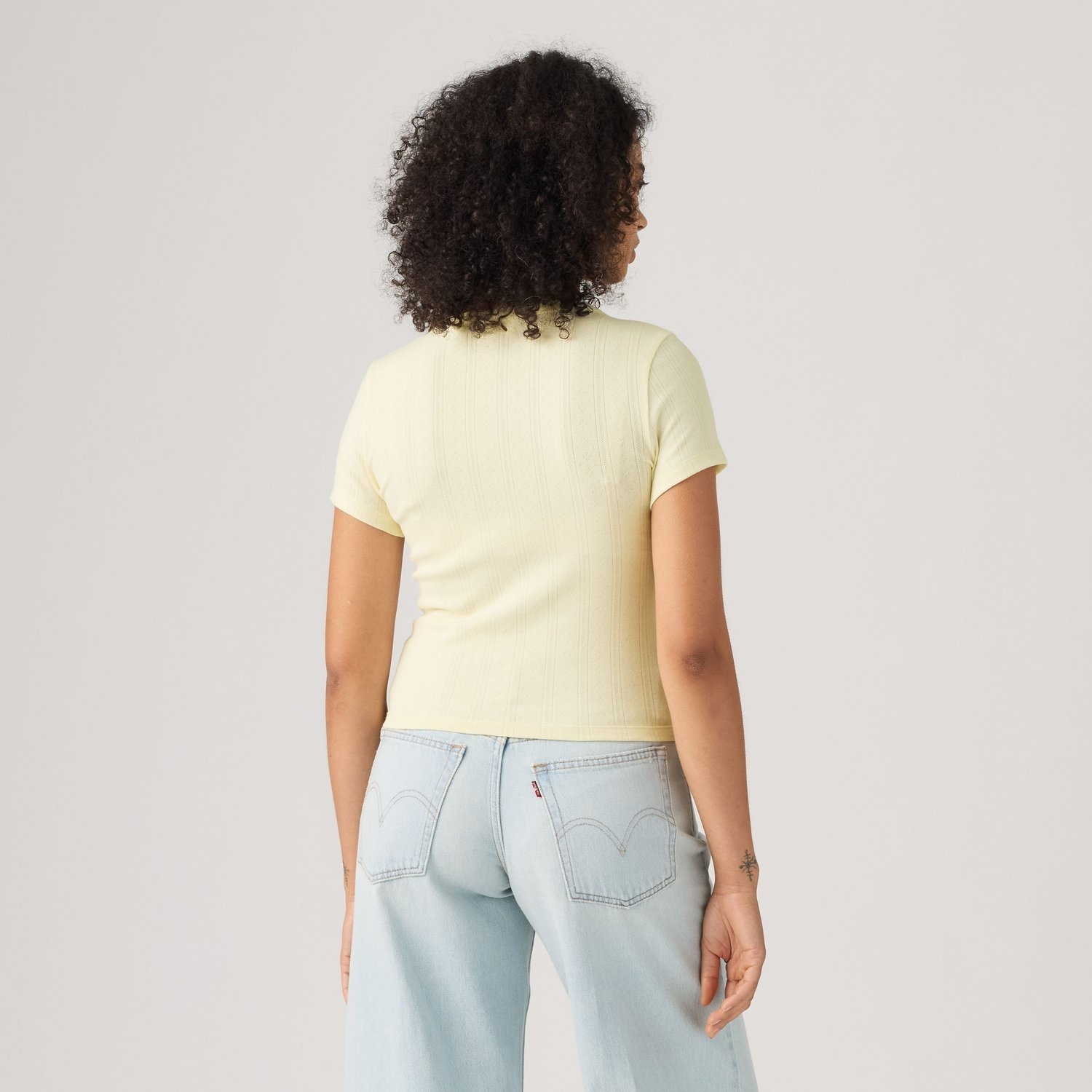 Dry Goods Pointelle Kısa Kollu Henley Tişört