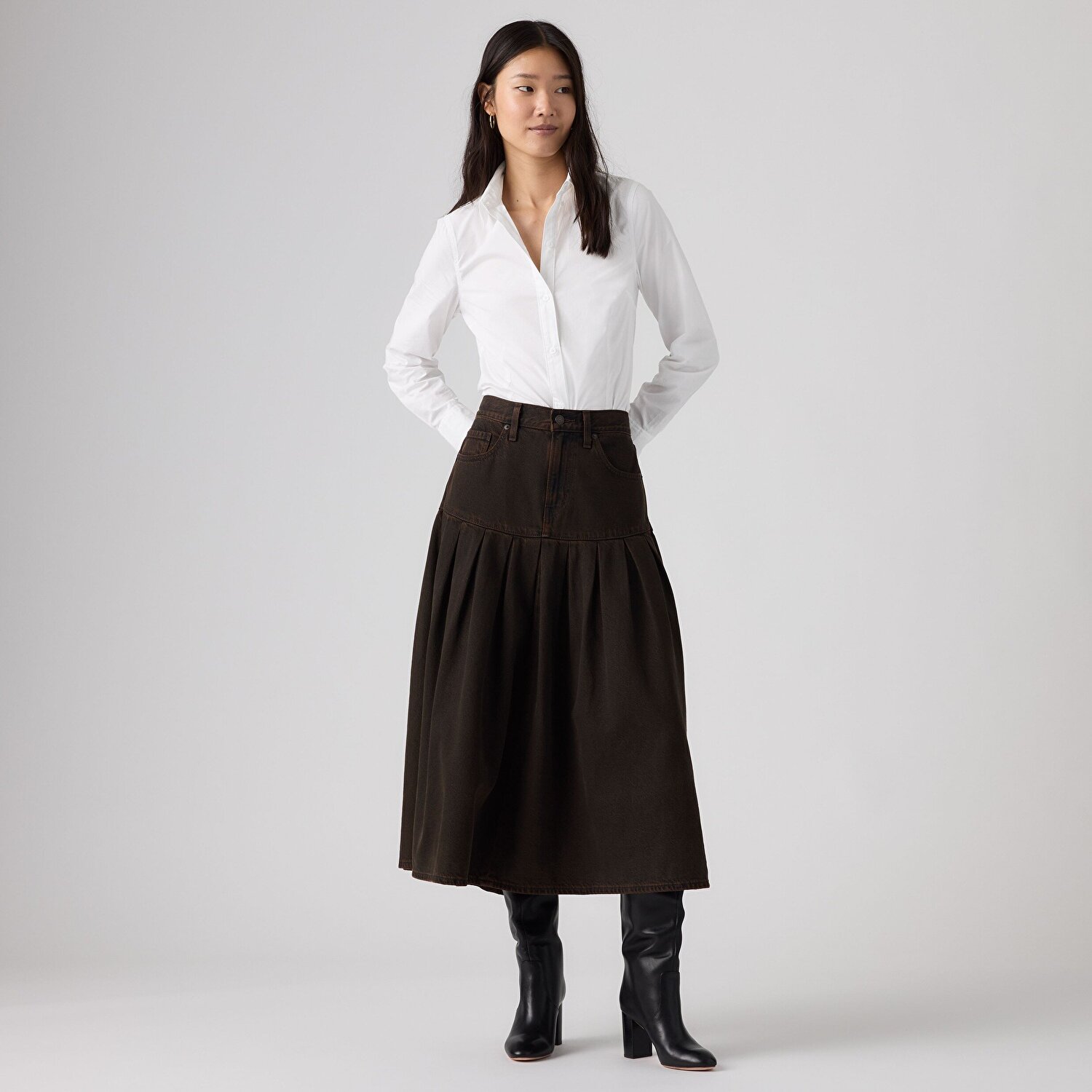 Yoked Pleated Etek