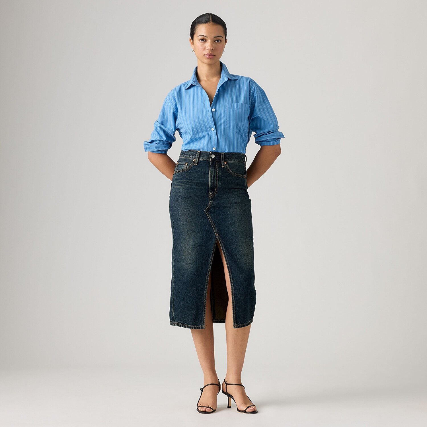 Deconstructed Slit Midi Etek
