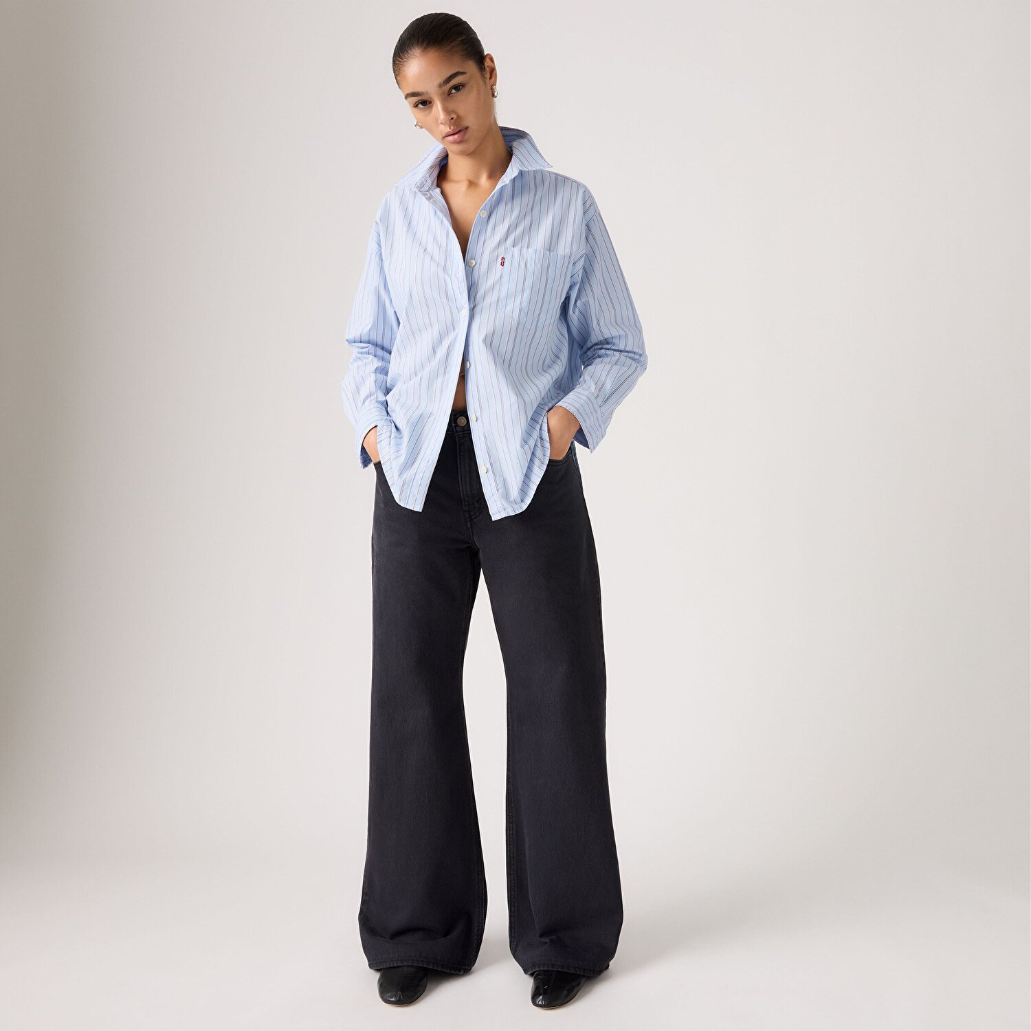 Loose Boot Kadın Jean Pantolon - Chipped Black Oyster