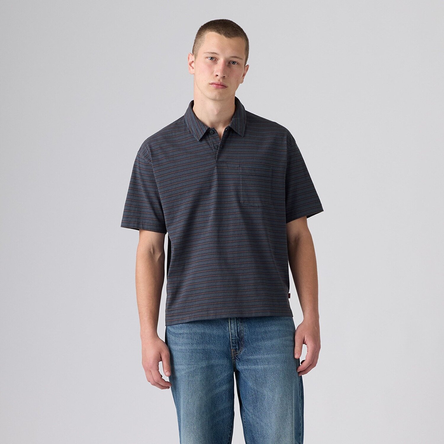 Finn Boxy Pocket Lacivert Polo Tişört