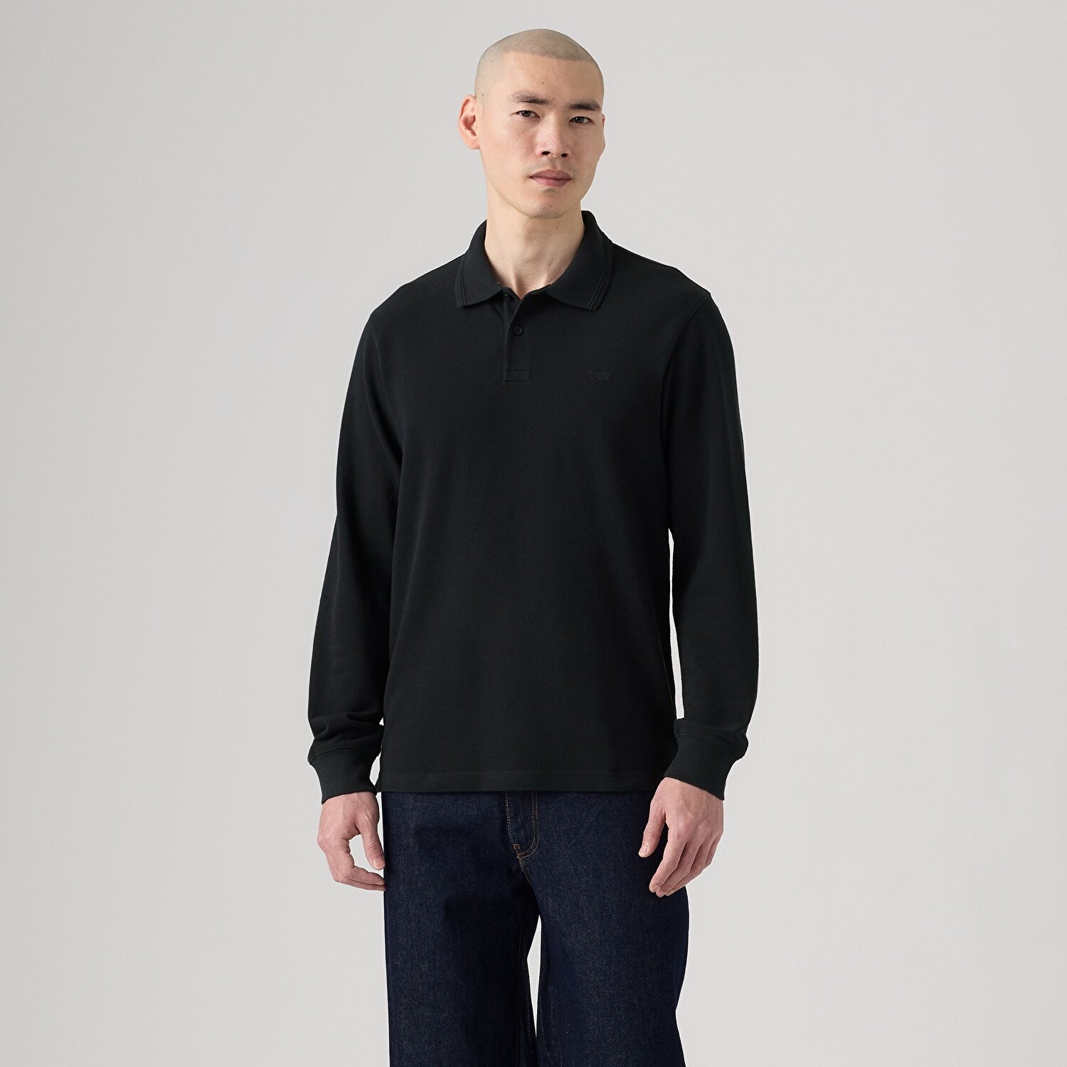 Original Uzun Kollu Siyah Polo Tişört