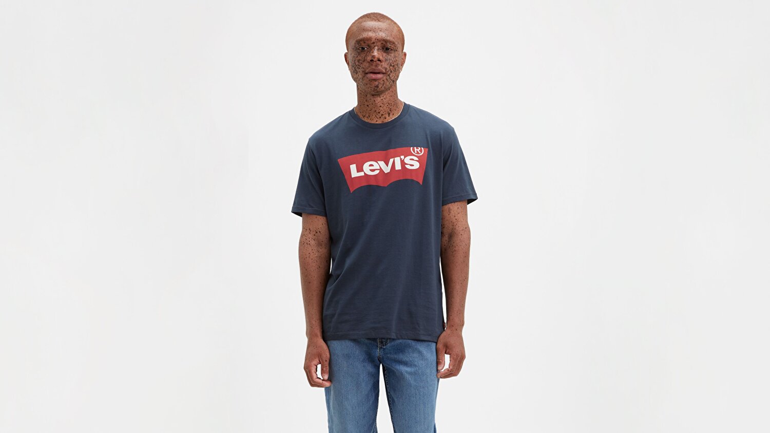 Graphic Set-In Neck Mavi Erkek Tişört