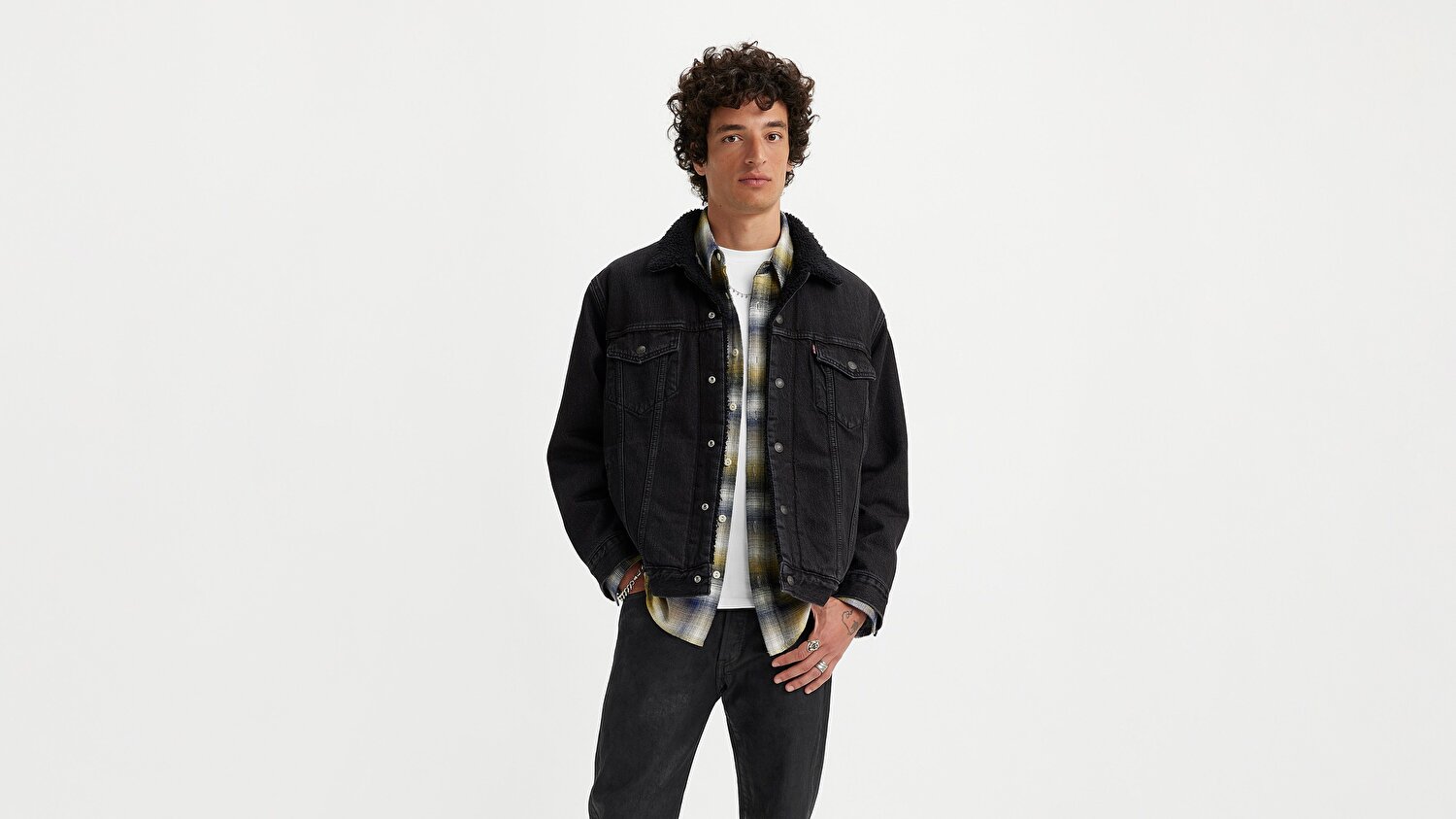 Relaxed Fit Sherpa Trucker Ceket