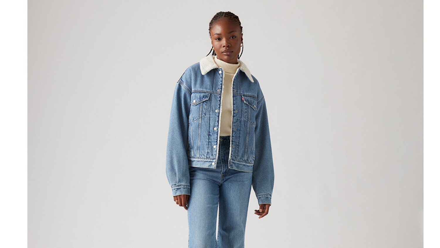 '90s Sherpa Trucker Jean Ceket