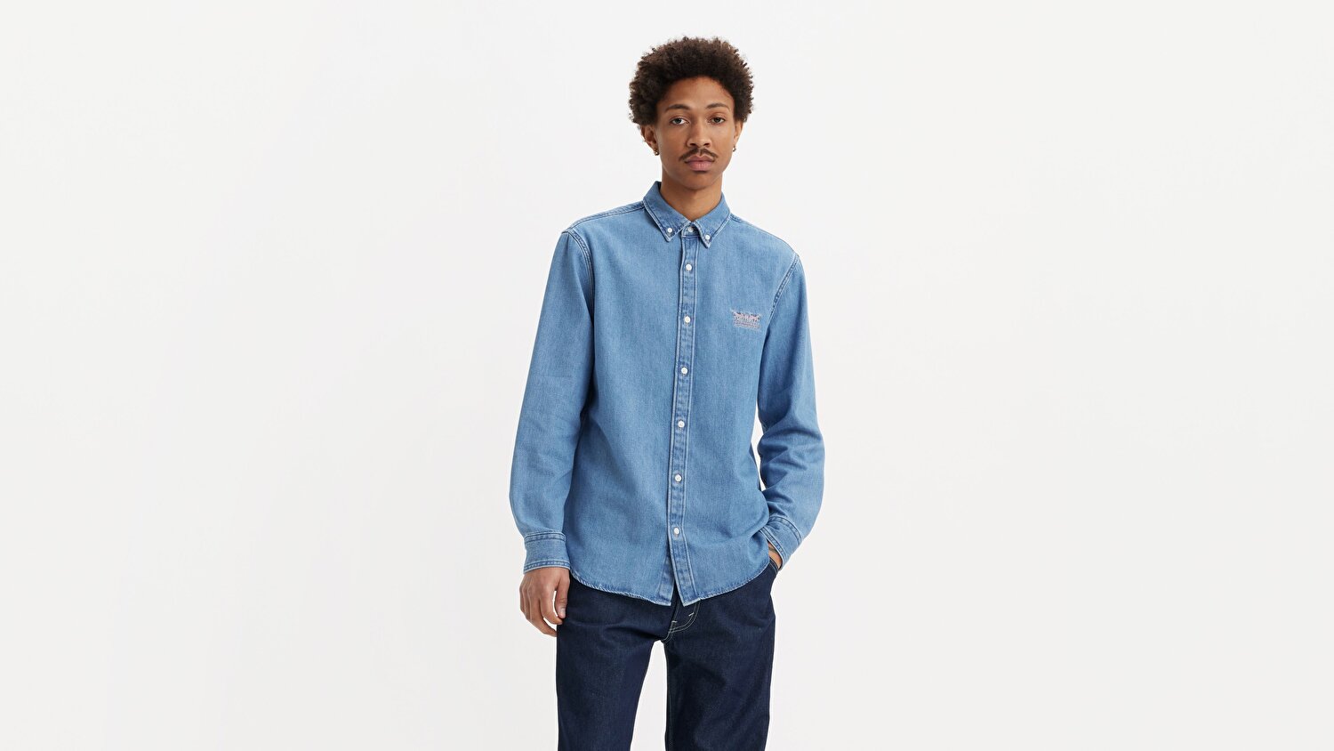 Relaxed Button Down Denim Gömlek