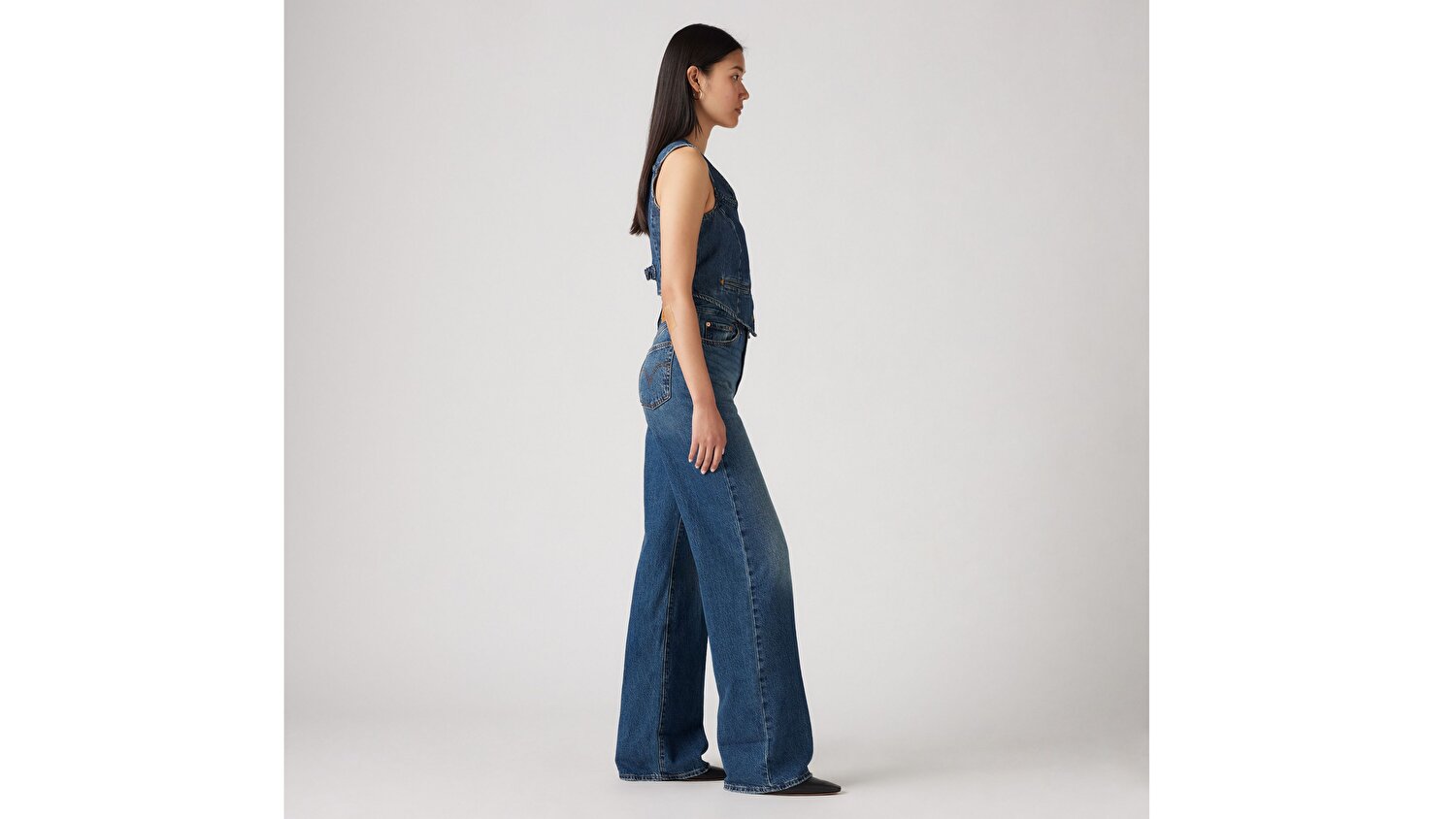 Ribcage Wide Leg Kadın Jean Pantolon - Polar Perimiter