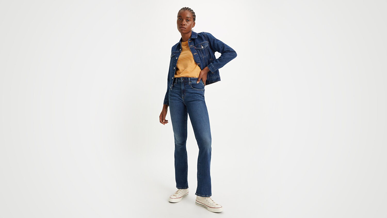 725™ High Rise Bootcut Kadın Jean Pantolon - Blue Wave Dark