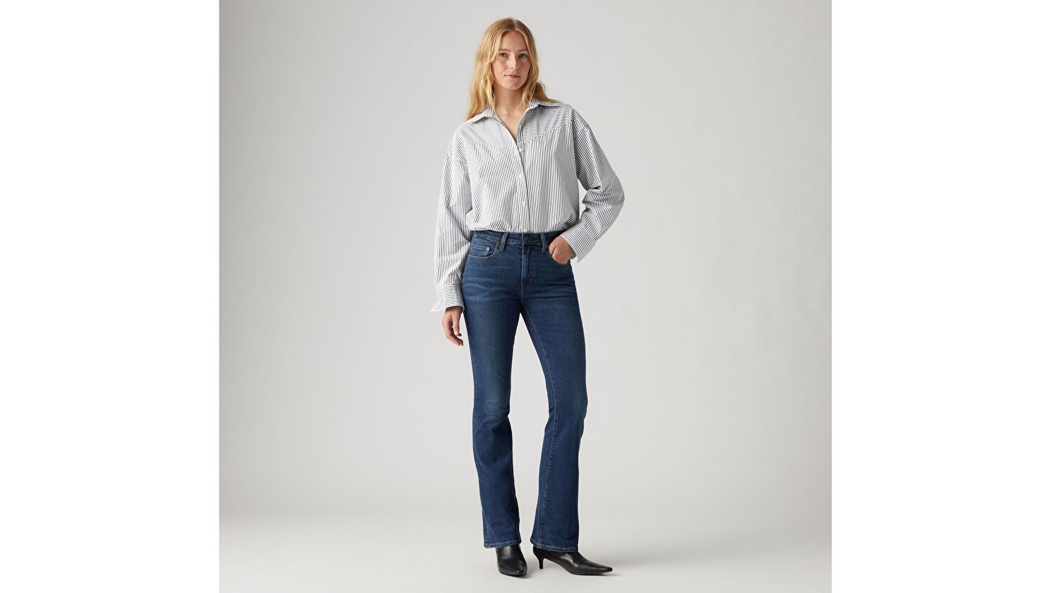 725™ High Rise Bootcut Kadın Jean Pantolon - Blue Wave Dark