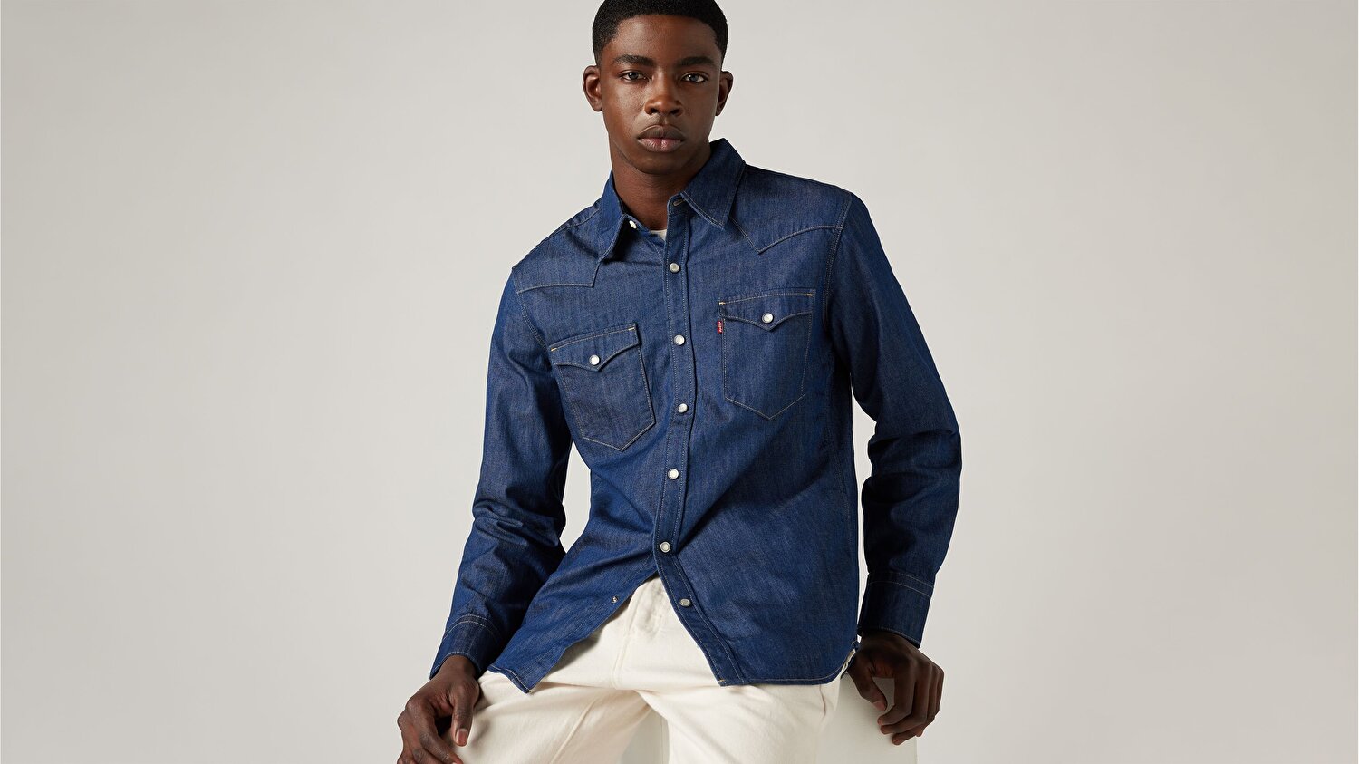 Barstow Western Standard Mavi Erkek Gömlek