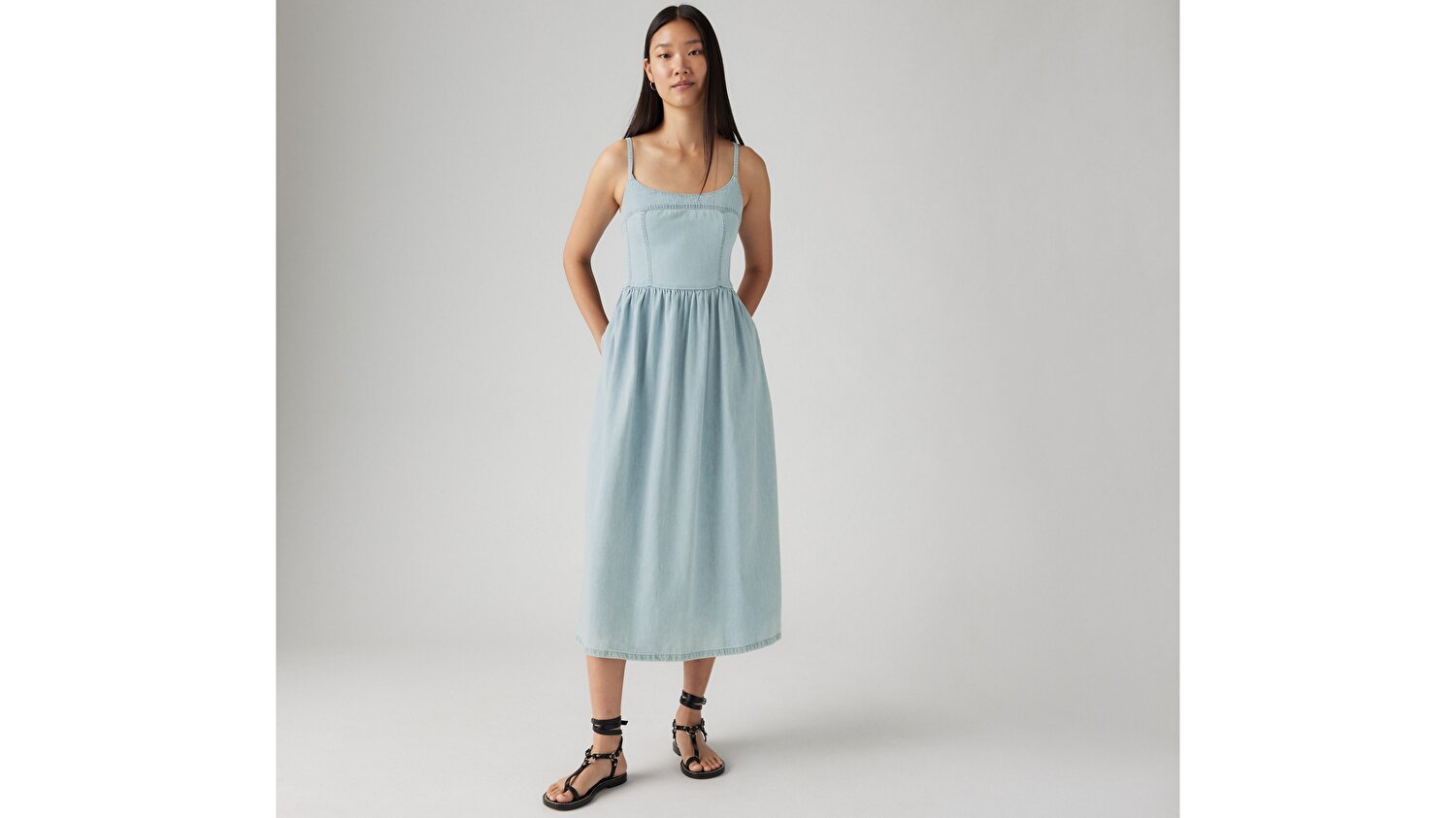 Alessie Bustier Denim Elbise