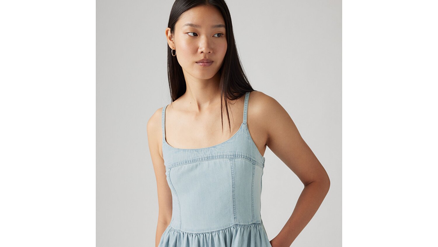 Alessie Bustier Denim Elbise