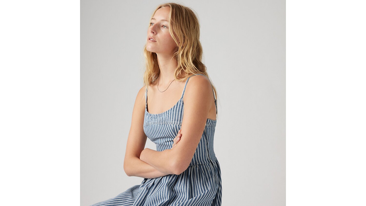 Alessie Bustier Denim Elbise