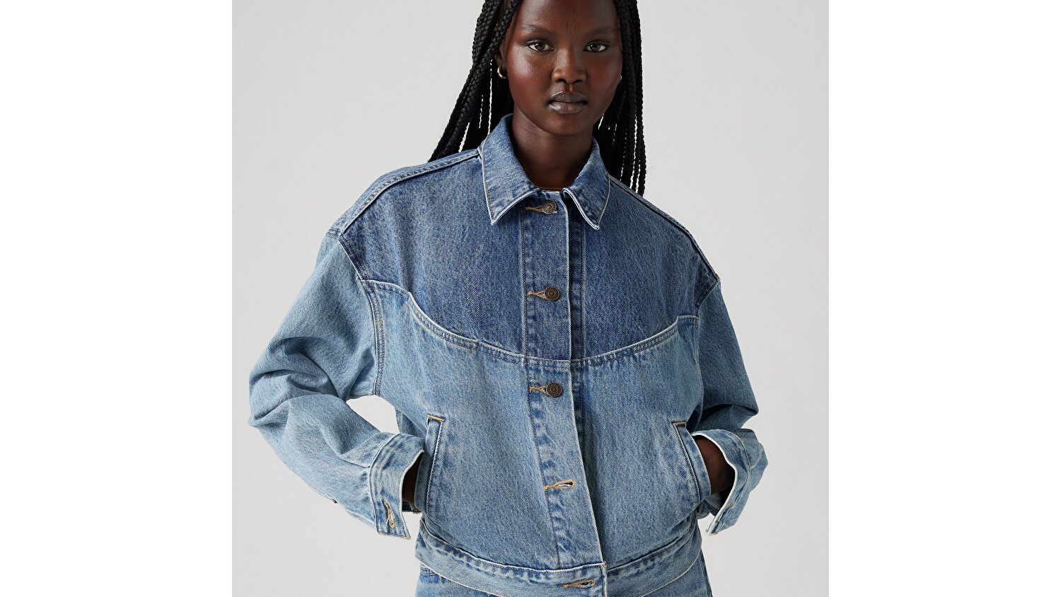 Shrunken '90s Western Trucker Ceket
