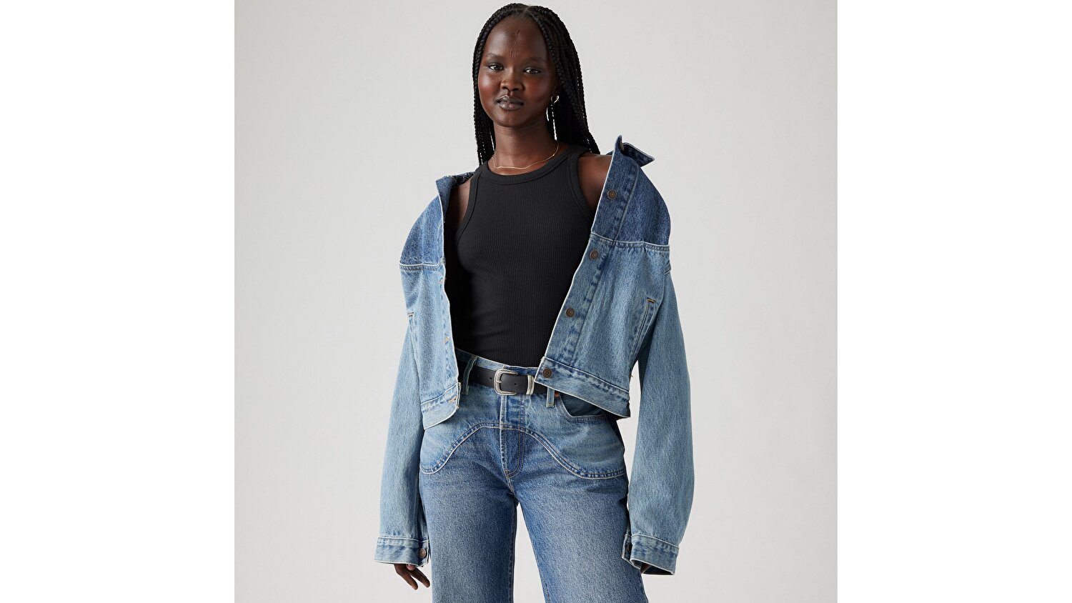 Shrunken '90s Western Trucker Ceket