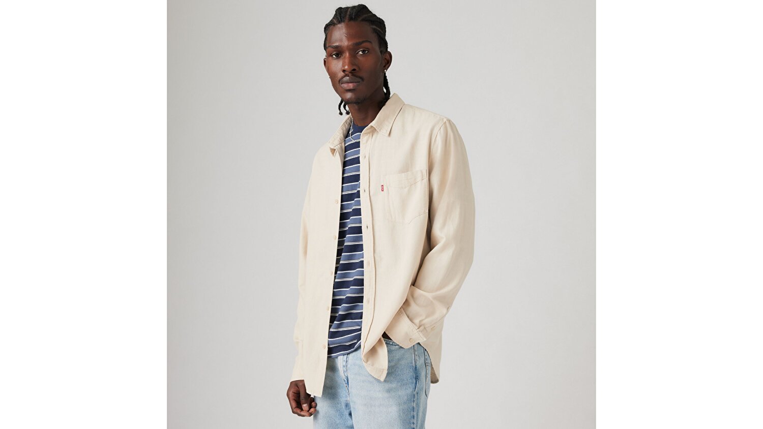 Sunset Pocket Standard Fit Cotton Linen Gömlek