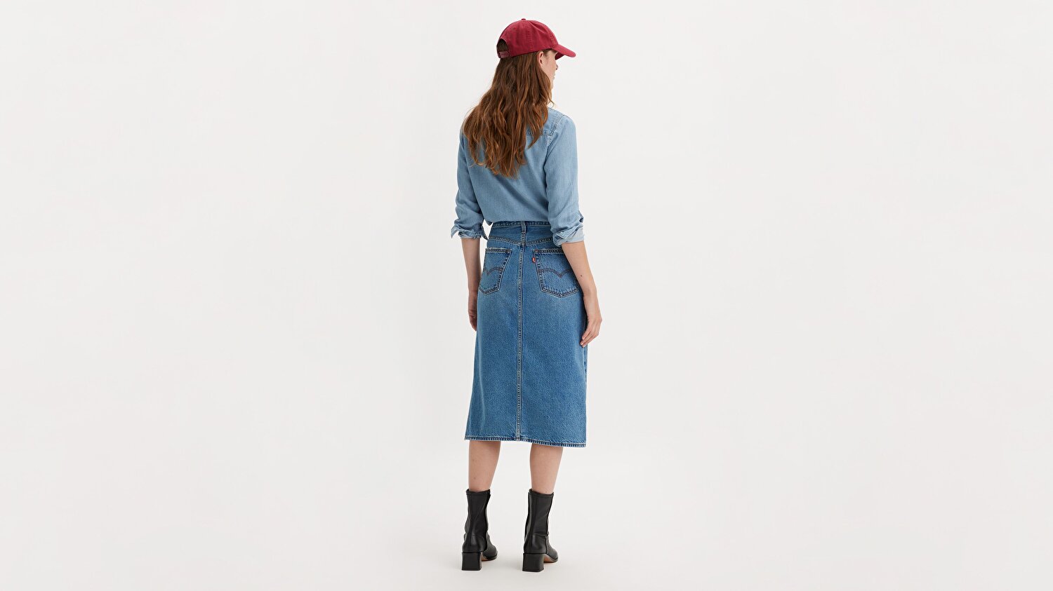 Side Slit Denim Etek