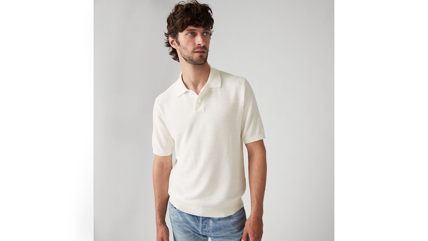 Sweater Cotton Linen Knit Polo