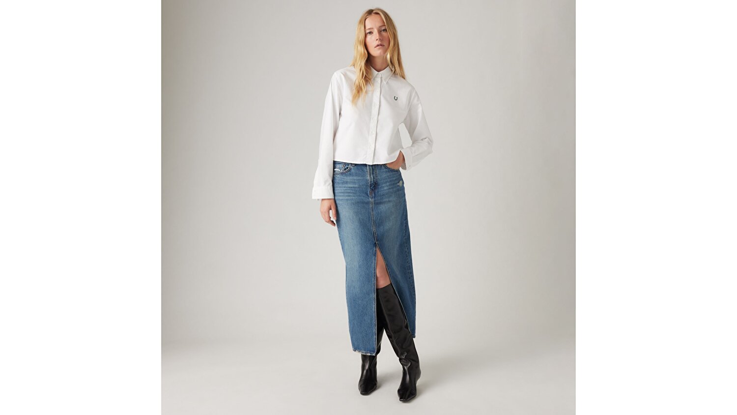 Ankle Column Denim Etek