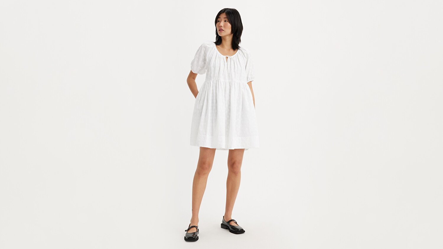 Jaylee Short-Sleeve Mini Elbise