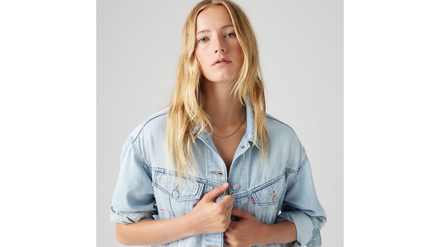Shrunken '90s Linen+ Denim Trucker Ceket