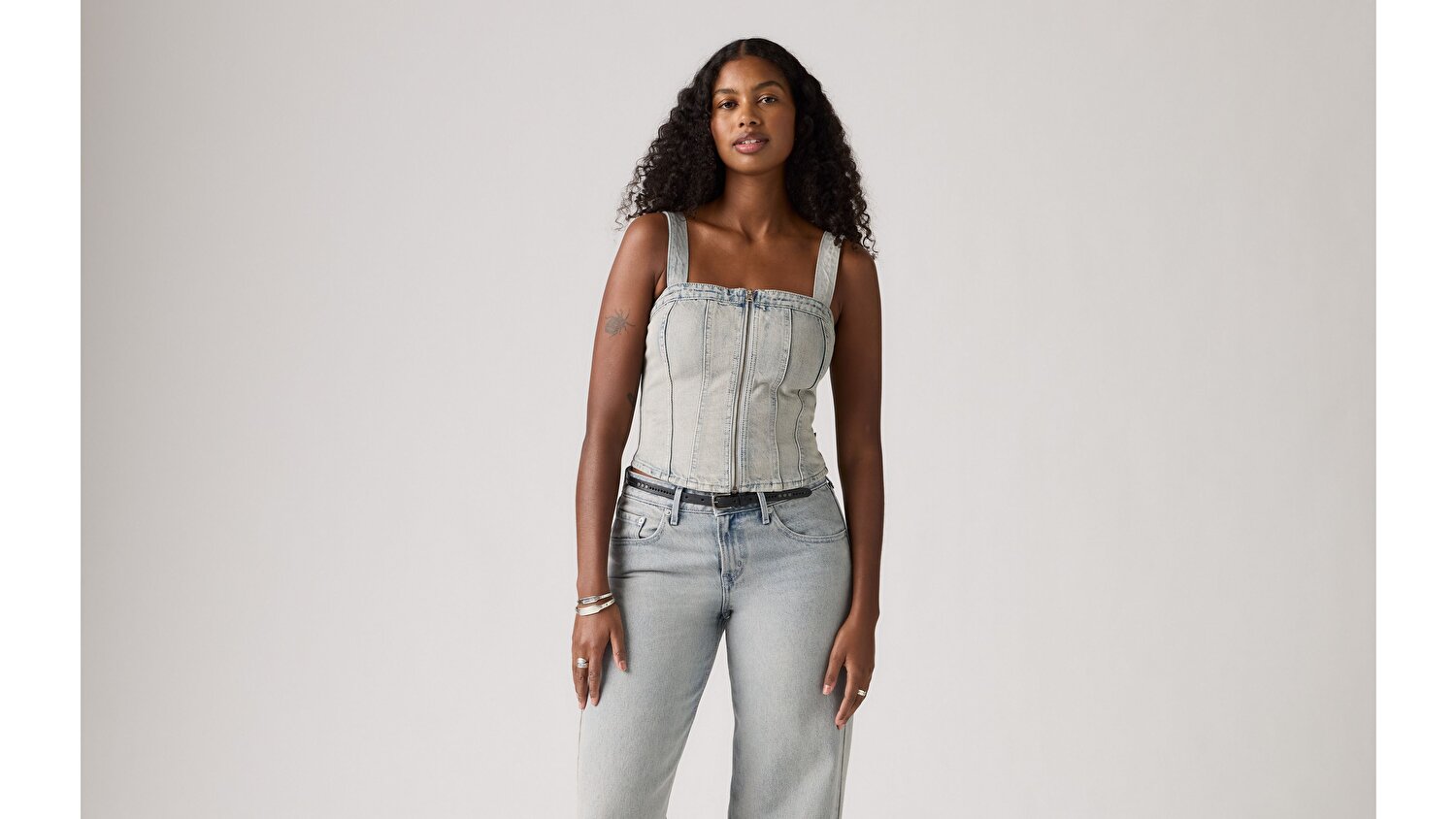 Sculpted Denim Büstiyer