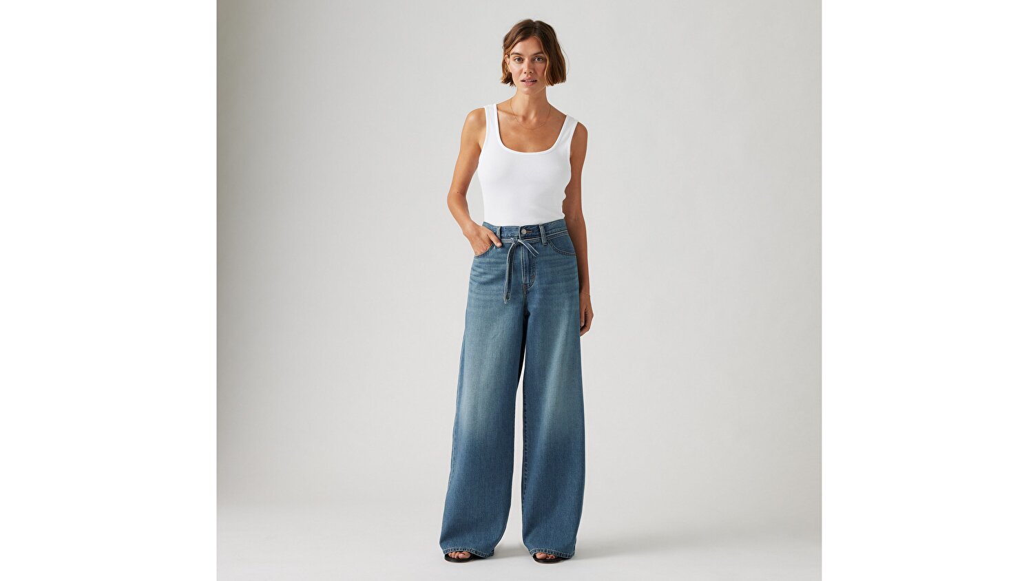 XL Straight Linen+ Denim Kadın Jean Pantolon - Stop Flaxing