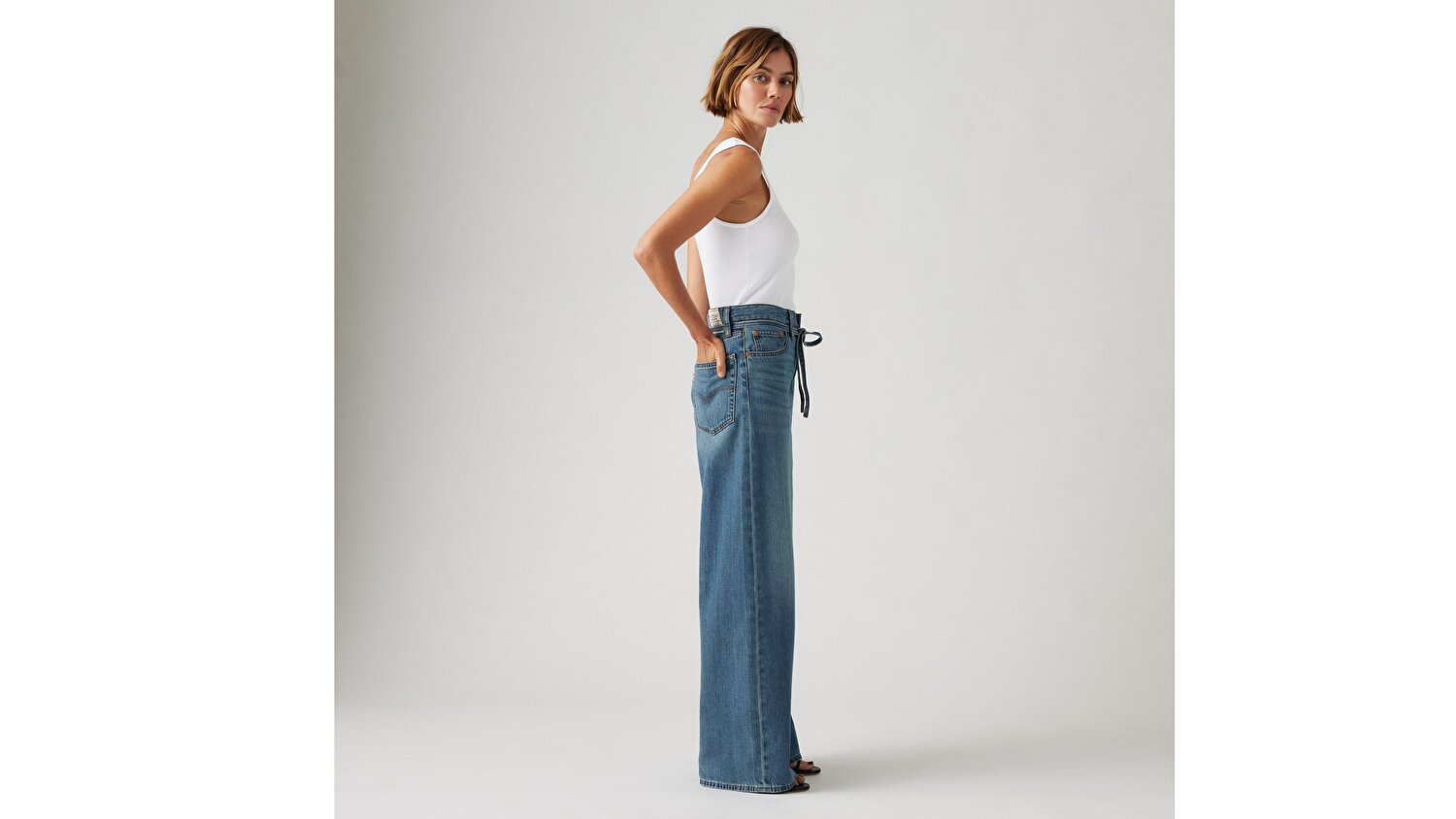 XL Straight Linen+ Denim Kadın Jean Pantolon - Stop Flaxing
