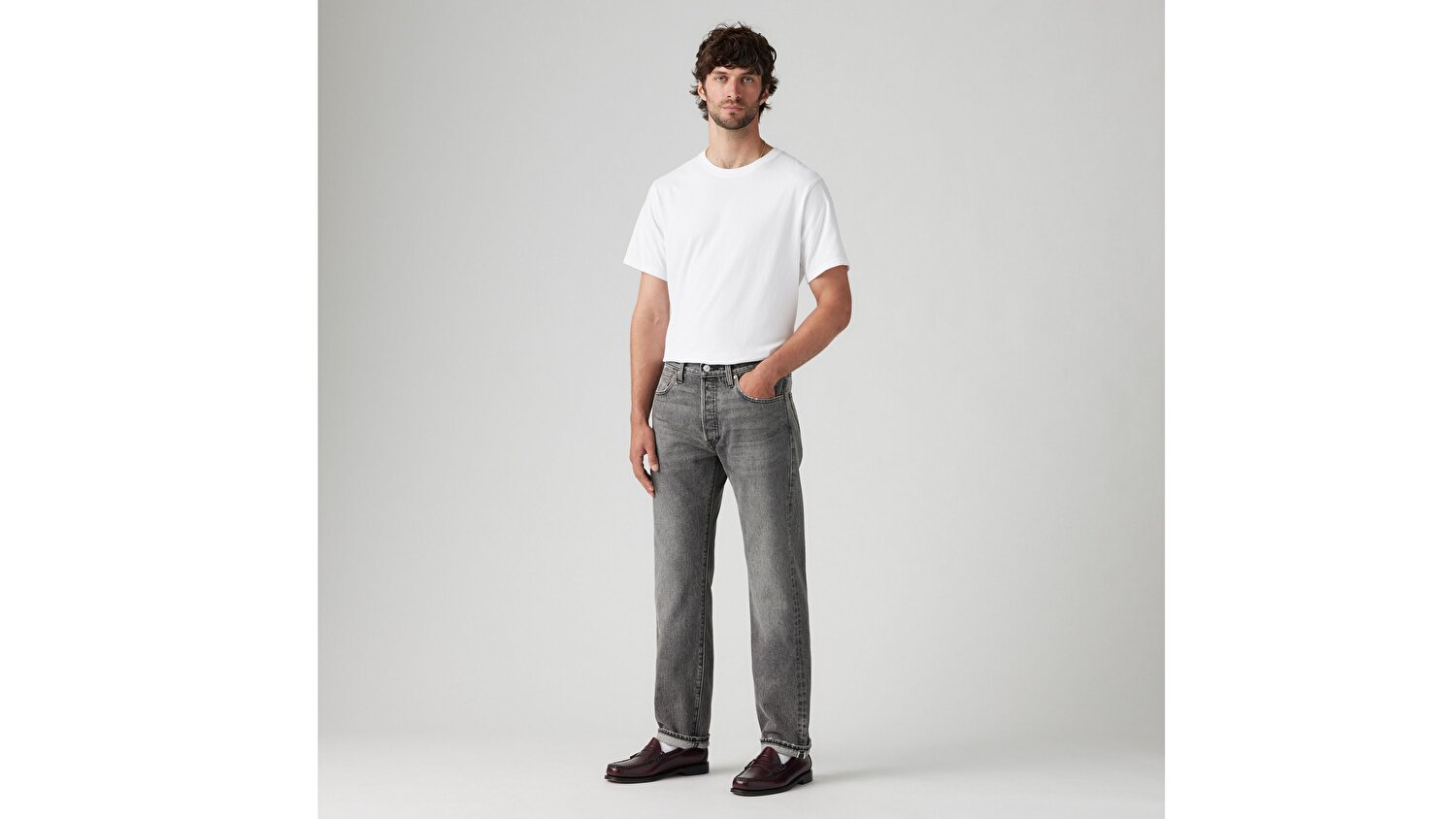 501® Original Selvedge Erkek Jean Pantolon - Black Ash Selv