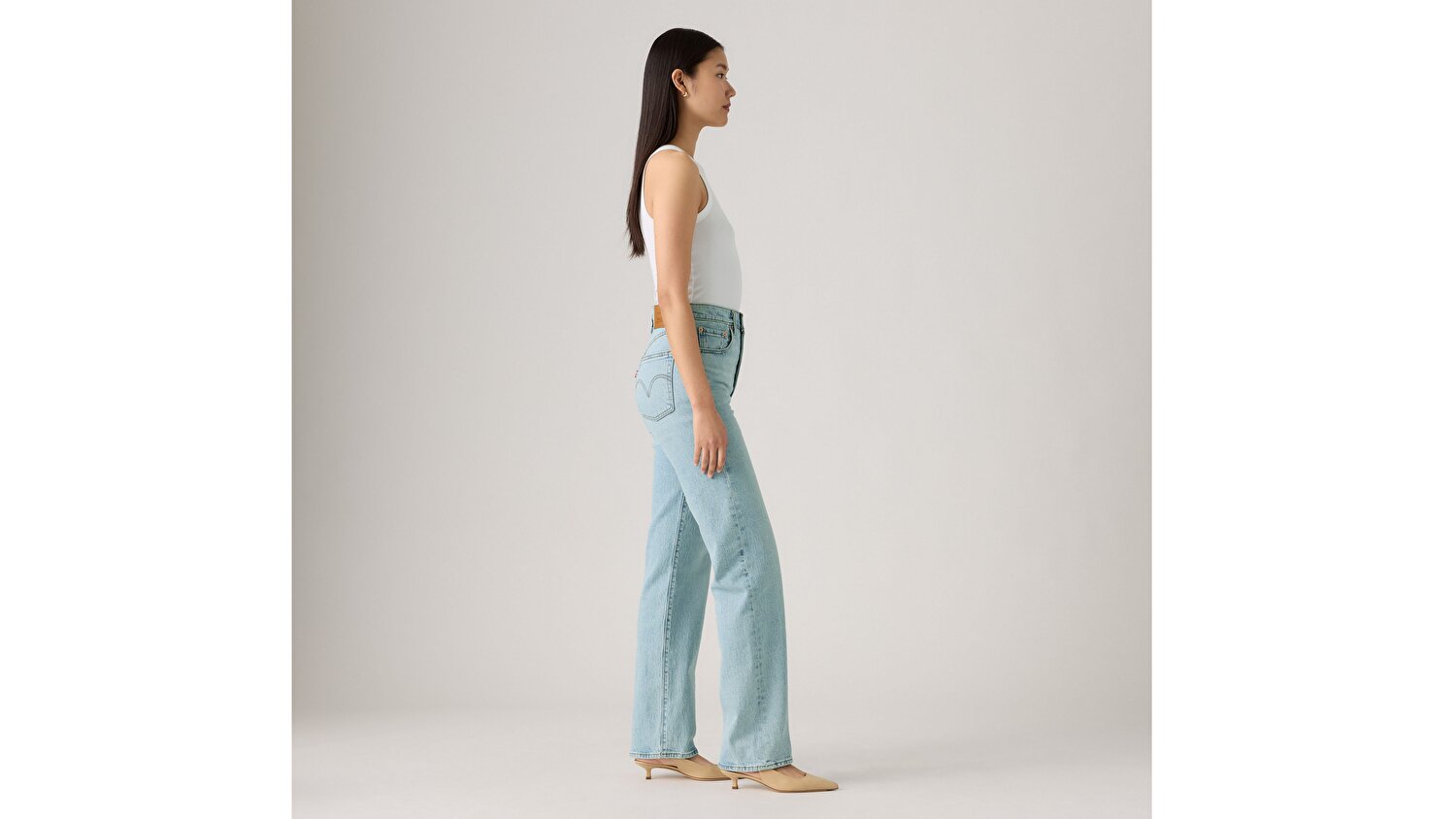 Ribcage Full Length Kadın Jean Pantolon - Blasted Stone Clean