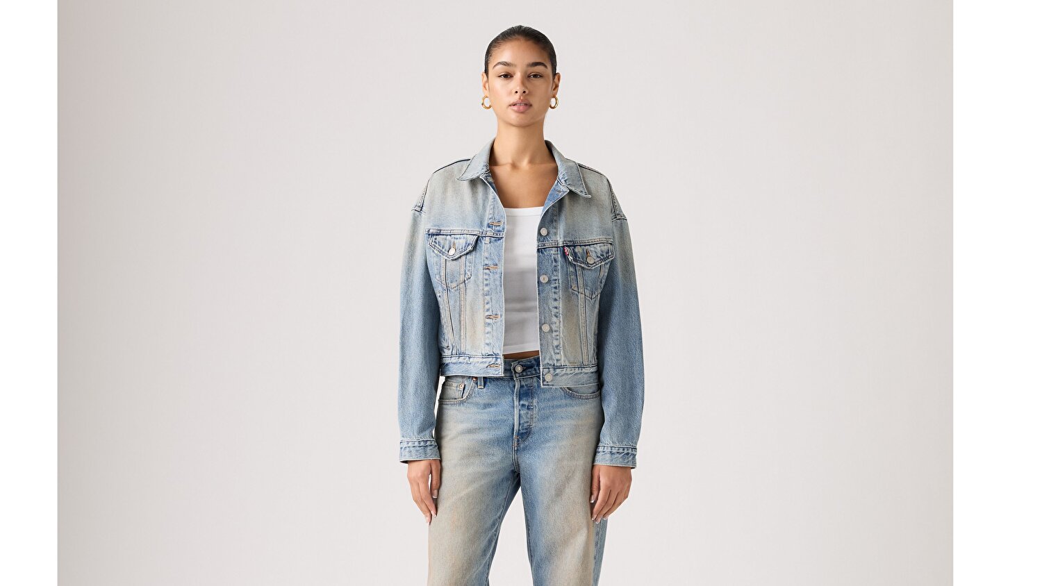 Cropped '90s Trucker Ceket