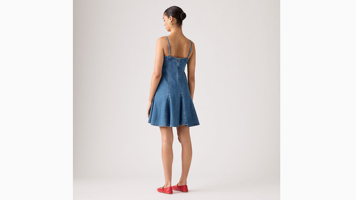 Denim Godet Elbise